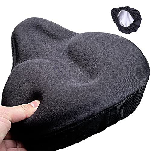 Jinnal 自転車 サドルカバー クッション 自転車用サドル 痛くない 防水カバー 付き ママチャリ サドル クッション 超肉厚 低反発 3D 立体 簡単装着 マウンテンバイク 座布団(4)
