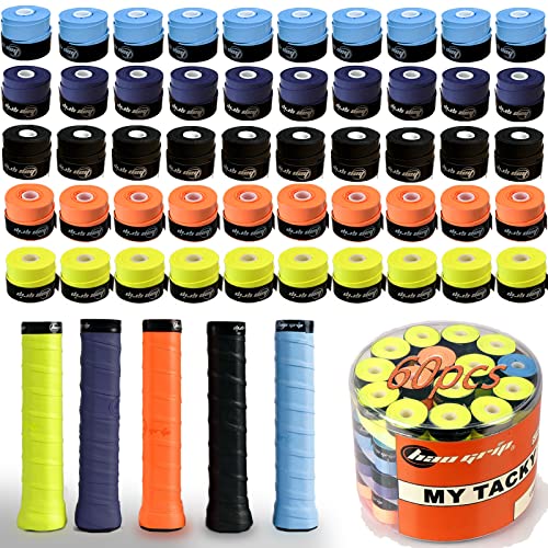 HLC ウェットタイプテニス グリップテープ 5/30/60本 セット グリップテープ 滑り止 通気 吸汗性 バド..