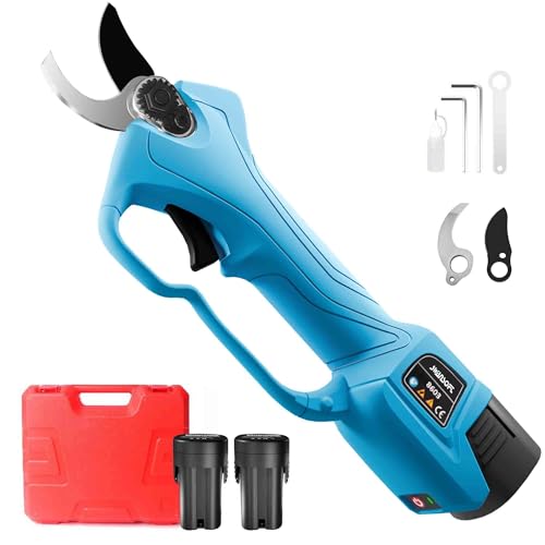軽量でパワフルSWANSOFT 電動剪定バサミ 切断径28mm コードレス電動ハサミ 2pcs 16.8V 2Aバッテリーを備えた 剪定バサミ 電動 庭木・果樹用 pseあんぜん認証取得済み 日本語取扱説明書付き(品番 8603、高枝切り延長ポールは別売り)