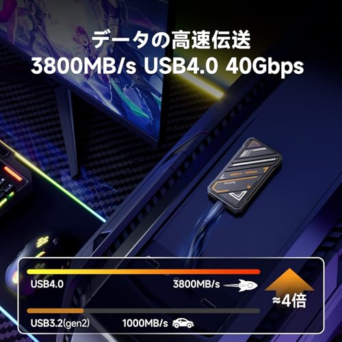 Fanxiang SSD 外付けUSB4.0 40Gbps読込速度3800MB/S Type-A/Type-cPS4/PS5/iPhone15/15Pro動作確認済みアウトドア専用 防尘 防跌落 収納ケース付属 ポータブル SSD PS3000 (1TB) - Image 2