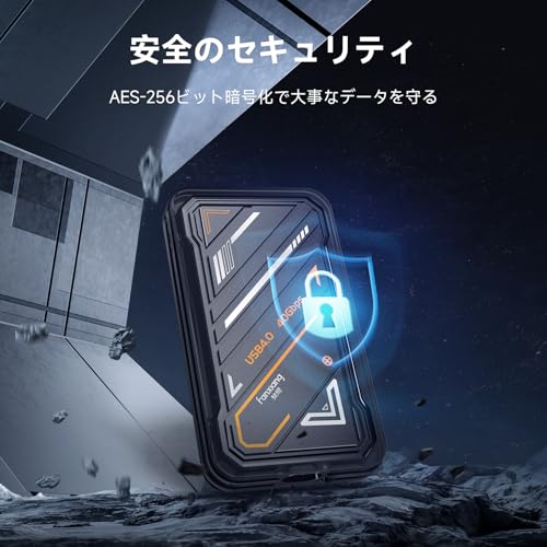 Fanxiang SSD 外付けUSB4.0 40Gbps読込速度3800MB/S Type-A/Type-cPS4/PS5/iPhone15/15Pro動作確認済みアウトドア専用 防尘 防跌落 収納ケース付属 ポータブル SSD PS3000 (1TB) - Image 3