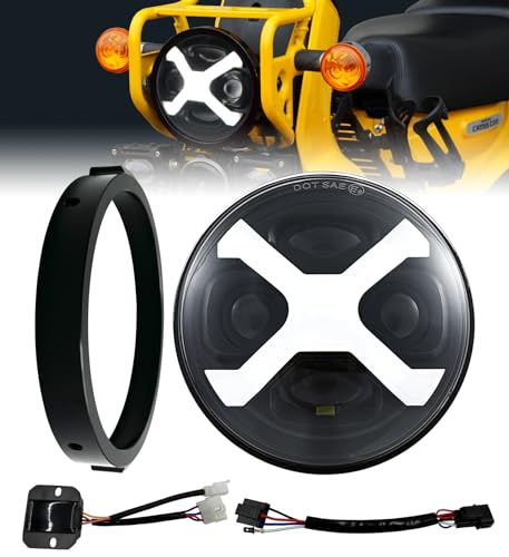 楽天Historia　楽天市場店HENGTUAOTO クロスカブCC110専用 5.75インチLEDヘッドライト X-スタイル ホワイトDRL ヘッドライト固定用リング 専用アダプターケーブル バラスト付き 2022以後JA60に適用