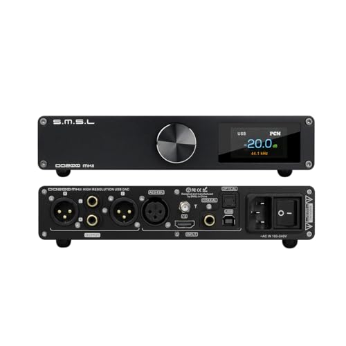SMSL DO200 MKII バランス MQA DAC、OPA1612*5 XMOS XU316 ES9068AS DSD512 PCM32Bit/768kHz DAC、USB/I2S/AES/光/同軸/BluetoothからRCA/XLRデジタルオーディオコンバーター