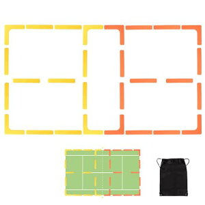Hikeen コートラインマーカーキット ピックルボール用ネットコート スイミングプール バスケットコート スポーツ活動 練習用 耐風スローダウンマーカー84本セット