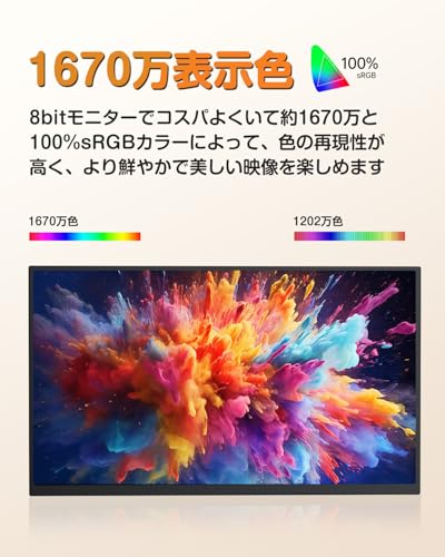 UPERFCET モバイルモニター 22インチ モバイルディスプレイ 2K 持ち運びモニター VESA対応 ポータブルモニター 大画面非光沢 広色域 大型 サブモニター 自立型スタンド ゲーミングモニター IPS液晶パネル USB Type-C/Mini HDMI端末/Micro USB-B - Image 2