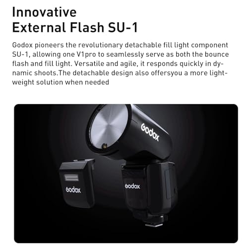 GODOX V1Pro-S TTL リチウムイオン丸頭カメラフラッシュ、1/8000HSS 76W 2.4GTTL ...