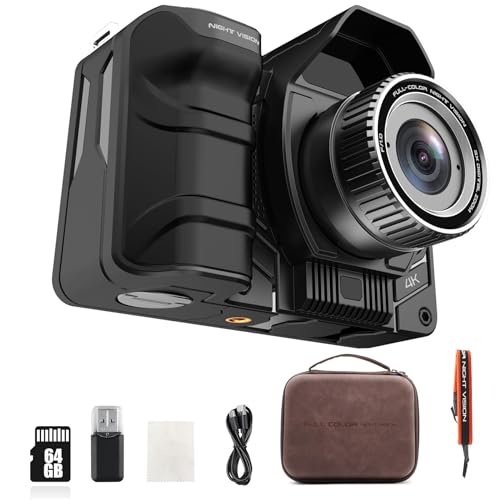 暗視鏡 5K フルカラー ナイトビジョンカメラ 暗視カメラ 10倍デジタルズーム FHD 4インチスクリーン US..