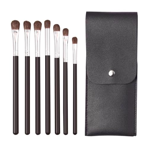 GRTUFOBA アイシャドウブラシ7本セット, アイメイク 専用ブラシ,コンシーラーブラシ、アイブロウブラシ、ブレンディングブラシ、天然馬毛 超柔らかい 上質なメイクブラシ ポーチ付き