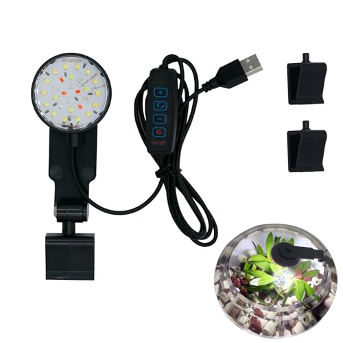 水族館 クリップライト 照明小型成長ライト クリップ式水槽ライト 角度調節可能 6W 4色照明 小型・軽量..