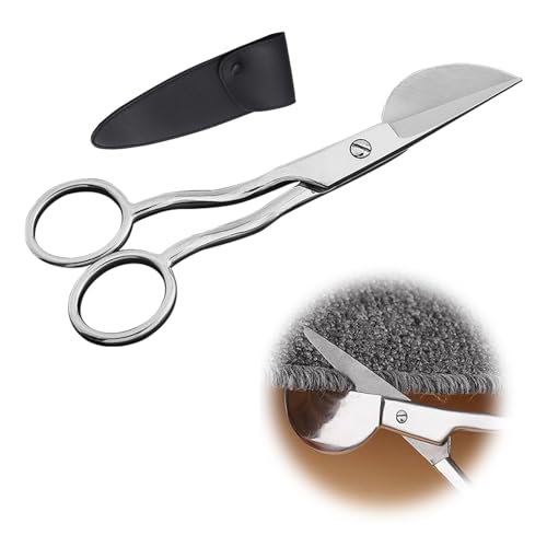 TVETE ハサミ ダックタ フティング ハサミ ダックビル 150mm (5.9インチ) 湾曲 刺繍 クラフトはさみ レ..