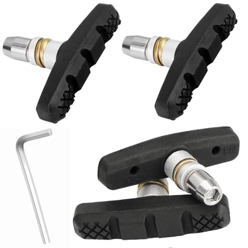 LIKENNY 4個セット 自転車 ブレーキシュー Vタイプ ブレーキパッド 60mm 全天候型 Vブレーキ 消音 耐久..