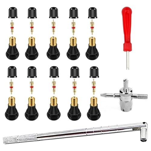 タイヤバルブ ステムプラーツールセット 車バイク 修理用 タイヤ修理ツールキット23個入り TR412用 バ..