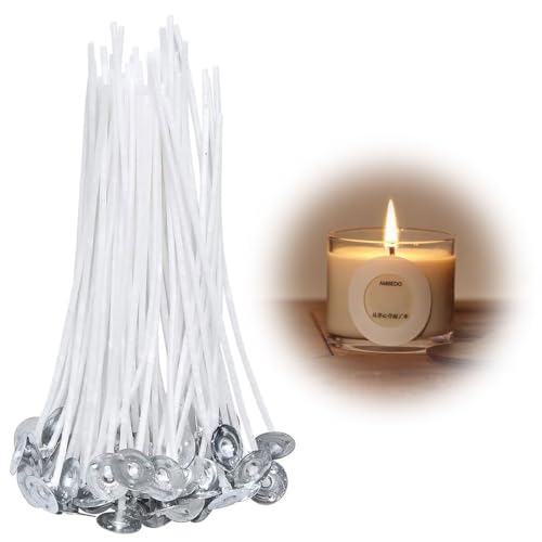 キャンドル芯 ろうそくの芯 ウィック キャンドル用芯 ジェルキャンドル ロウキャンドル 芯 ワックス ロウキャンドル 座金付き いい燃焼安定性 ソイワックス ハンドメイド Diy パーティー 誕生日 ハロウィン ジェルキ ャンドル 向け 100点セット
