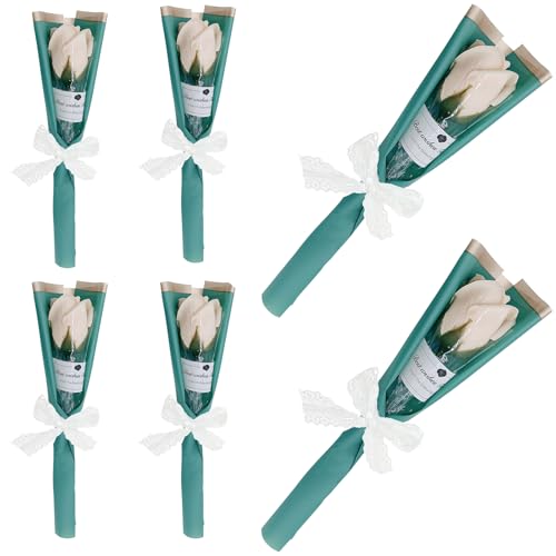 himsyuden 一輪 バラ 造花 6本セット ソープフラワー 花束 ローズ 石鹸花 個包装 ロマンチック 花飾り バレンタインデー 母の日 誕生日 ギフト ウエディング 卒業式 結婚お祝い 贈り物 彼女 友人 プレゼット