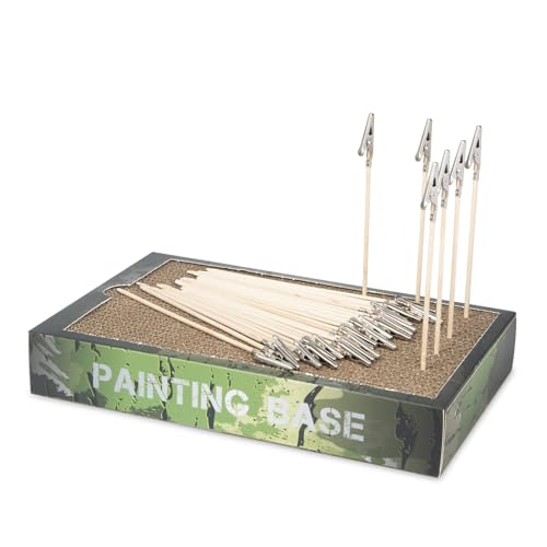 AKEIE ペインティングスタンド 塗装ベース 塗装棒 30本入 手持ち手棒 2.9mm ザギ付きクリップ 塗装用具..