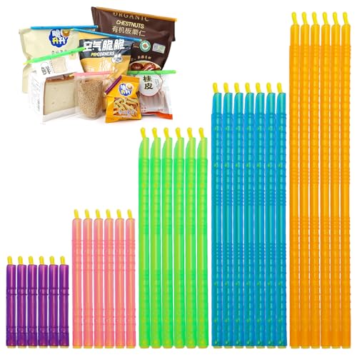 DARENYI 袋止めクリップ 30本入り 5色&5サイズ 袋 クリップ 食品 お菓子の湿気防止 食材保存 防水防湿 ..