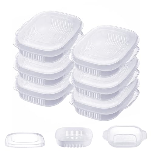 冷凍ごはん容器 冷凍ご飯容器 6個入り食品衛生法適合、BPAフリーご飯 冷凍 保存容器 新生活 ご飯 冷凍 容器 一膳分 ご飯小分け容器 水切り付き 電子レンジ...