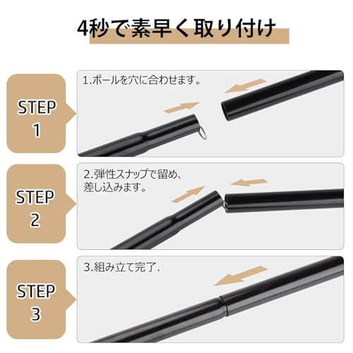 タープポール AVOFOREST スチール製 テントポール 直径16MM 総長189CM 2本セット 5本連結 コンパクト収納 持ち運び便利 収納バッグ付き テント タープ アウトドア キャンプ用品 historia-10014232 Historia 楽天市場店 サンプル画像2