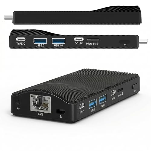 有線LAN搭載スティックPC 8GB 128GB Windows 11 Pro Celeron J4105 小型PC Gigabit LAN RJ45ポート 4K 2画面同時出力 フル機能Type-C ファンレス 静音 産業用 IoT 業務用 24時間連続稼働 自動電源オン デジタルサイネージ Mini PC Stick