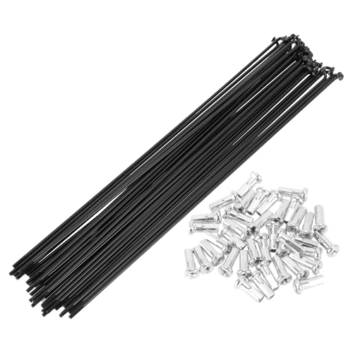 Rakuten - BULLSPANN スポーク 自転車 スポーク スチール ＃14（2mm） Jベンド 229mm 36本入 ブラック 炭素鋼 ニップル付き 高強度 耐久性