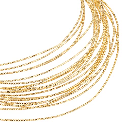 Rakuten - BENECREAT 5m/巻 アクセサリーワイヤー 0.8mm 14Kゴールドフィルド 彫刻撚り線柄 真鍮製 アートワイヤー クラフト銅線 光沢感 ジュエリー作り 手芸素材