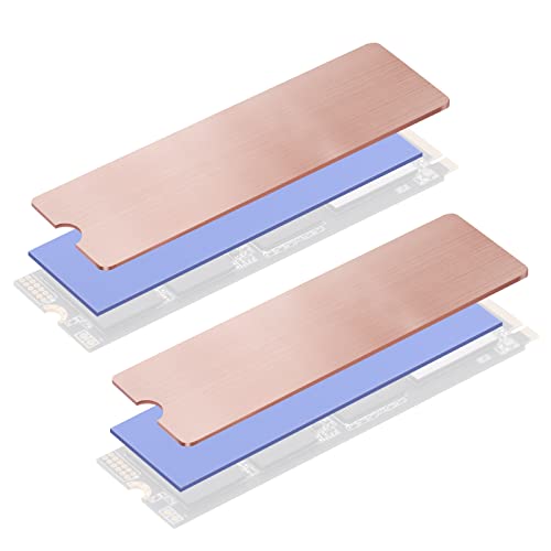 Mauknci m.2 ヒートシンク 銅 薄型 ヒートシンク デスクトップ ラップトップ 用 m.2 ssd ヒートシンク 2セット・2280 NVMe m.2 SSD用ヒートシンク2280mm NVMe m.2 SSDと互換できる m.2 ヒートシンクです。2セット包装で、長くご使用頂けます。・薄型設計あまりスペースのないラップトップ、デスクトップ向けに設計する銅 m.2 ヒートシンク。厚さ 最小1.5mmしか増加しないまで抑えることができ、より多いノートパソコンに適します。・高品質銅100%銅材質、厚さ1mmコンパクトな銅板ですが、アルミ制よりよい放熱効果を持ちますので、高性能SSDの熱暴走としてよい対策。・簡単に取り付け厚さ0.5mm/1mm 2種類のサーマルパッド、また固定用にシリコンバンド、耐高温テープ 2種類もあり、実際のスペースにより、ご選択できます。・パッケージ内容M.2 SSD銅ヒートシンク*2枚、サーマルパッド（厚さ1mm/0.5mm）其々2枚、固定用シリコンバンド*6個、固定用耐高温テープ*6枚、クリーニングセット*1ペア、ドライバー*1、説明書。ブランド: Mauknciメーカー: Mauknci