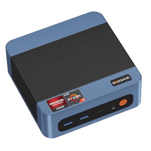ミニPC BOSGAME E5 Windows 11 Pro AMD 5300U 8GB DDR4 RAM 256GB SSD ミニコンピュータ | 4Kトリプルディスプレイ | USB 3.2 Gen2 | Wi-Fi 5 | デュアル2.5G LAN