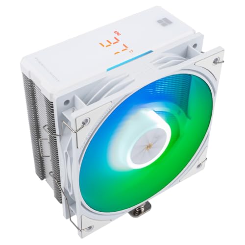 Thermalright Assassin X 120 R Digital ARGB White CPU エアクーラー、2000RPM 速度、4 ヒートパイプ、12cm 静音 PWM ファン CPU クーラー、デジタル スクリーン トップ カバー、AM4/AM5、Intel LGA1700/1851/1150/1151/1200、PC 冷却用・[熱放散の良い組み合わせ]CPUクーラーは、LCDパネル4ヒートパイプシングルタワー2000RPM高速CPUファンのトップカバーで構成されており、クーラーの放熱効果を十分に発揮でき、CPU温度、CPU使用率、グラフィックカードの温度をいつでも知ることができます・[2000RPM PWMファン]ヒートシンククーラーには2000RPMのパフォーマンスレベルのファン速度が装備されており、CPUファンにはPWM機能があり、手動で調整せずにマザーボードの温度に応じて速度を調整できます。UL CLASSA安全断熱グレードの工業用グレードのPBT PC材料とファンのS-FDBベアリングは、ホイストモードでのファンブレードの揺れの問題を十分に解決できます。ファンの周りのシリコンコーナーパッドは、回転による騒音をある程度減らすことができます・[AGHPヒートパイプ技術]4x6mmヒートパイプは、AGHPアップグレードされた第4世代技術を採用しており、垂直および水平の取り付け方向によって引き起こされる反重力の影響を解決します。セイコーのヒートパイプの直接接触プロセス、HDTダイレクトタッチ微細底面処理、ニッケルメッキの酸化防止ヒートパイプを組み合わせることで、放熱効果が向上します・[デジタルスクリーントップカバー]放熱性能を維持しながら、ラジエーターにはデジタルスクリーントップカバーが装備されており、TRCCソフトウェアを使用して、CPU温度、CPU使用率、グラフィックカード温度、グラフィックカードの占有率などを表示でき、温度パラメータを簡単に把握できます・[ワイド互換性]デュアルプラットフォーム(Intel 14/15th Gen AMD RYZEN 7000)ソケットと互換性のあるヒートシンク:Intel LGA 1851/1700/1150/1151/1155/1156/1200;AMD:AM4 / AM5;ラジエーターには、取り付けビデオまたはマニュアルに従って取り付けることができる取り付けアクセサリが付属しています。(注:AMDプラットフォームをインストールするには、マザーボードの元のバックプレートを使用してインストールする必要があります)ご不明な点がございましたら、店舗のカスタマーサービスまでお問い合わせくださいブランド: THERMALRIGHT(サーマルライト)メーカー: THERMALRIGHTJAN: 0769047392195