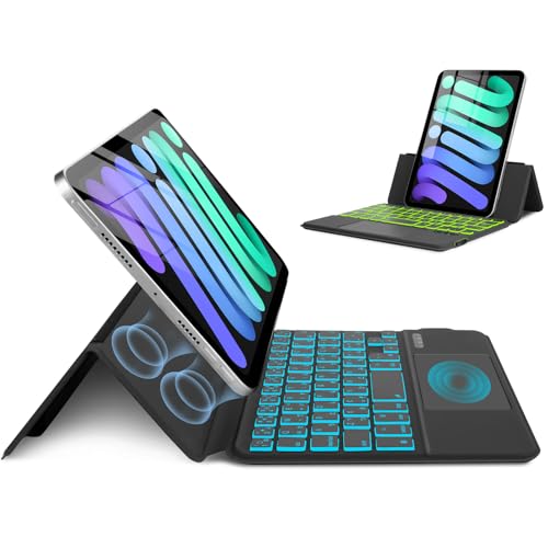 MePadKey 日本語平假名配列キーボードケース iPad Mini 7 A17 Pro 第7世代/Mini 6 第6世代 8.3インチに対応 軽量・適用機種このキーボードケースはiPad Mini 7 (A17 Pro)2024 (A2993/A2995/A2996)/Mini 6 2021 (A2567 A2568 A2569) 8.3インチにのみ対応しています。 [設定 > 一般 > 情報] でiPadのモデルをご確認ください。 （注：本製品は他のモデルとは互換性がありません。本製品にはタブレットとスタイラスは含まれていません）・スマートタッチパッド、マルチタッチをサポート このマジックスタイルキーボードには、1本指、2本指、3本指のマルチタッチジェスチャをサポートするスマートタッチパッドが内蔵されています。ファイルの編集、ウェブページの閲覧、ページの切り替えなどが非常に便利で、作業効率が向上します。・マグネットケース、縦横画面対応このキーボードケースは強力な磁気吸引力を備えており、タブレットをキーボードケース上で安定させ、誤って落下するのを防ぎます。タブレットはキーボードケースに水平または垂直に取り付けることができ、仕事と遊びを簡単に切り替えることができます。・7色バックライト、Type-C充電バックライトキーは暗い環境でも快適なタイピング体験を提供し、シザーフット設計によりスムーズで反応の良いタイピングが可能になります。キーボードには7色のバックライトと3段階の明るさ調整機能があり、Type-C充電ポートはキーボードの充電に非常に便利です。・超薄型設計、軽量このタッチパッドキーボードケースは超薄型で軽量に設計されており、片手で簡単に持ち上げることができ、オフィス、自宅、カフェ、旅行のときに良い相棒になります。本のように折りたたむことができ、場所を取りません・タップでクリックの設定 まず、iPad mini 6/7のキーボードケースを接続します。 次に、「設定」を開き、「一般」を検索します。 次に、「一般」の下にある「トラックパッド」を見つけます。 開いたら、「タップでクリック」機能が表示されるので、オンにします。 これで、トラックパッドをタップしてアプリを開くことができます。ブランド: MePadKeyメーカー: MePadKey型番: K18-06JAN: 0081904069775