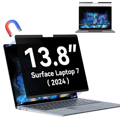 Surface Laptop 13.8インチ 覗き見防止 Laptop 7 2024 用 マグネット式 ノートパソコン プライバシーフィルター PC 液晶保護フィルム 両面使用可能 ブルーライトカット 反射防止 傷防止 プライバシーフィルター タッチパネル・対応機種：本のぞき見防止フィルターは Surface Laptop Go 3 / 2 / 1 12.4インチと対応します。・プライバシー保護対策60度の視野角、画面の正面から見れると画面はクリアでも、60°以外の角度からは画面が真っ黒に見える偏光性を有するSurface Laptop 覗き見防止フィルターです。オフィス・カフェ・飛行機・新幹線などにおいて、横からの覗き見を防止でき、安心にSurface Laptopを利用いただけます。・ブルーライトカット&反射軽減ブルーライトを浴びすぎて、ドライアイや眼精疲労、悪化すると頭痛や睡眠障害など「デジタル時差ボケ」になる可能性が高いです。本Surface Laptop プライバシーフィルターはブルーライトを約59%遮断し、紫外線も99.9％をカットすることによって、長時間のパソコン作業される方を有害光線から目を守ります。お客様のSurface Laptop にぴったり合うブルーライトカットフィルムです。・マグネット式・収納ケース付きワンアクションで簡単に着脱できるSurface Laptop のぞき見防止フィルムので必要な時だけお使いいただけます。Surface Laptopのフィルム専用の収納ケースも付いていますので、持ち運びも便利、家ではフィルターを取外し、カフェ、新幹線など第三者との共有スペースでは取付て、安心・安全にSurface Laptopをお使いいただけます。・両面使用可能片面はアンチグレア加工で太陽や蛍光灯などの光による反射を軽減し、画面を見やすくなります。もう片面は反射率が高くて、光沢がありますので、覗き見防止効果が高く、画面のツヤも損なわなく、美しく表示します。両面は使用環境や用途に応じて、自由に使い分けることができます。12ヶ月安心保証サービス弊社は12ヶ月の安心保証を提供して、商品に何か質問がございましたら、また商品到着時、ご注文と異なる商品が届いた場合や、初期不良などがある場合、ぜひご遠慮なく、お問い合わせください。ブランド: Protescreenメーカー: Protescreen型番: 6400