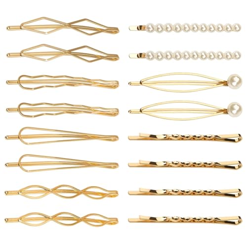 Matomtak ヘアピン ゴールド 16本セット おしゃれ パールピン 幾何学模様 ヘアピン ヘアアクセサリー レディース 大人可愛い 髪留め・商品仕様 16個のヘアピンをお受け取りいただけます、10本 ゴールド 幾何学模様 ヘアピン、4本 ゴールド アメピン、2本 ゴールド パール ヘアピンが含まれます。 服装や髪型に合わせて単品でもセットでもお使いいただけます・高品質素材ヘアクリップは高品質の合金とフェイクパール素材を採用しており、グリップ力に優れ、持ちやすく、髪をしっかりと掴むことができます。必須のヘアアクセサリーとして、あなたをより気質でエレガントにします・ 和服と洋装に合う 本製品の特徴は、和装にも洋装にもピッタリ合うということです。どちらのコーディネートでおしゃれを楽しむにしても、幾何学模様 ヘアピンとパールピンがそれぞれのコーディネートを引き立たせてくれます。いつものヘアアレンジなのに、当社のゴールドのファッションヘアピンと組み合わせるだけで、ワンランクアップしたおしゃれヘアに近づくことが可能です・幅広い用途結婚式、纪念日、卒業式、謝恩会、成人式、お宮参り、デイリーファッションに最適！あらゆる年齢の女性に適しています・プレゼント誕生日や母の日などの記念日等、女性へのちょっとした贈り物やお返しにも是非ご利用くださいませブランド: Matomtakメーカー: Matomtak