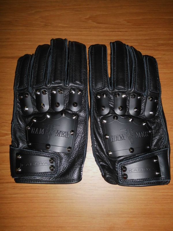 KADOYA(カドヤ)　HAMMER GLOVE (A)ハンマーグローブA　レザーグローブ　カラー：ブラック/ブラック　サイズ：M,L,LL