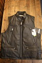 カドヤ(KADOYA) RIDERS DOWN VEST ライダースダウンベスト レザーベスト カラー:ブラック(ゴートスキン)