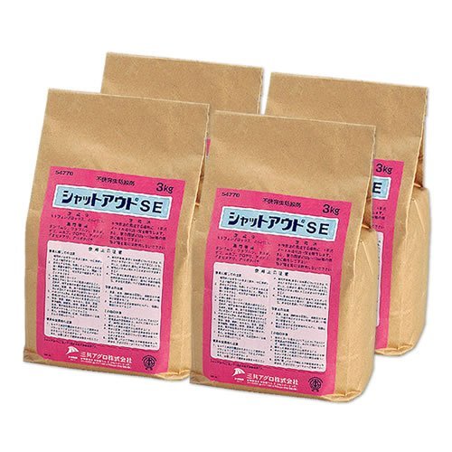 三井化学アグロ株式会社 ムカデ・ヤスデ駆除用殺虫剤 シャットアウトSE 1ケース（3kg×4袋）