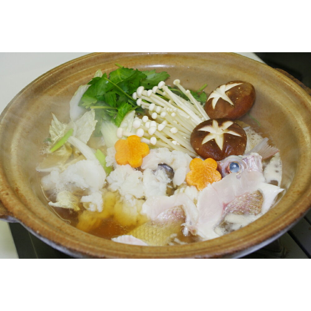 徳島 「吟月」 鳴門鯛の鍋 ( 鯛（切身・アラ）400g、ポン酢50ml×2本、ダシ昆布 )