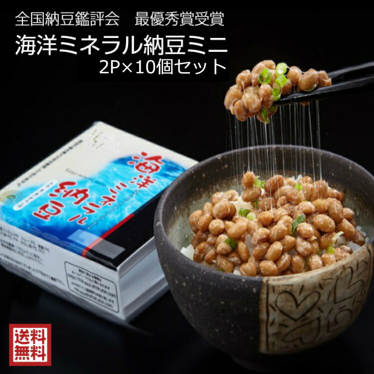 ギフト 高級納豆 海洋ミネラル納豆 ミニ 2P×10個セット 【送料無料】 高級納豆 納豆くさくない フルーティ 贈答 贈答品 贈り物 納豆菌 納豆キナーゼ 菊水食品 たっぷり 沢山 海洋 ミネラル 納豆 ギフト対応 美味しい