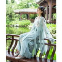 ハンフー ライトグリーン 羽織 キャミソール ワイドパンツ スリーピース セット 漢服(3)