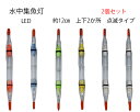 水中集魚ライト LED 点滅 12cm 2灯 2本セット タチウオ イカ