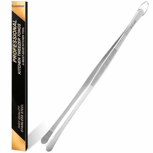 Gutsdoorキッチンピンセットトング12インチクッキングピンセット304ステンレススチールフードピンセッ..
