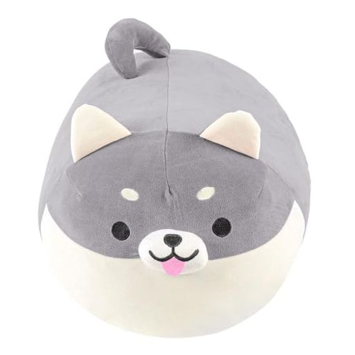 JEMAジェマ抱き枕犬マシュマロアニマルクッションぬいぐるみもちもちふわふわ柔らか可愛いプレゼント用グレー長さ約50cm(3.0)