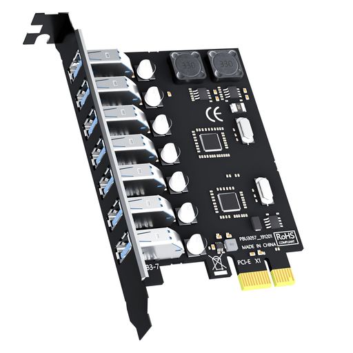 GLOTRENDSU30577ポートUSB3.0Type-A5GbPCIe拡張カード、Intel、AMD、ARMプラットフォーム用、WindowsおよびLinuxと互換性あり(MacOSはサポートしません)