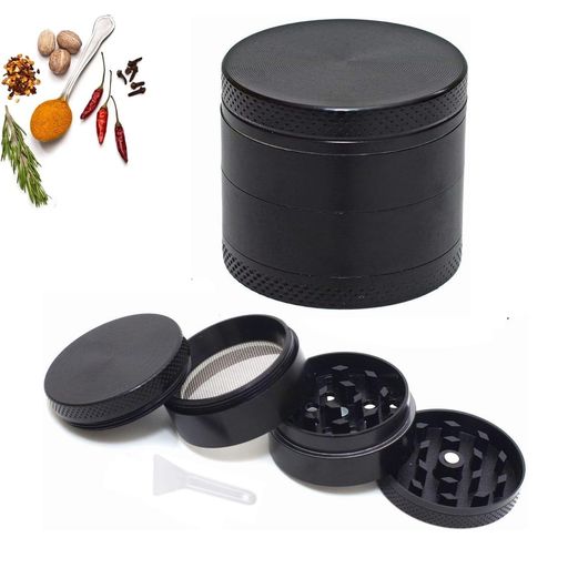 SensaBlissマルチミル小型グラインダータバコハーブ喫煙具携帯用4層亜鉛合金製コンパクトヘラ付き粉末..