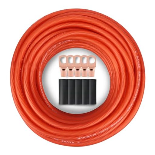 Postta電源アースケーブルシリコンワイヤー8ゲージ銅パックアルミニウムCCA電源線アース線トローリング..