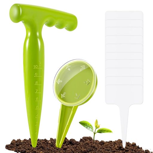 【蛍光グリーンの播種器】:この播種器は蛍光グリーンのデザインで、明るい色が特徴で、ガーデニング作業中でも簡単に見つけられ、さまざまな種の播種に適しています。 【5段階調整可能な播種量】:播種器は5段階の調整機能があり、種の大きさに応じて播種量を調整でき、正確な播種を実現し、作業効率を向上させます。 【ガーデニングツールセット】:このセットには、播種器や穴あけ器など、実用的なガーデニングツールが含まれており、ガーデニング愛好家の多様なニーズを満たし、使いやすさが特徴です。 【ガーデニング用プラスチック穴あけ器】:播種用に特別に設計されたこの穴あけ器は、耐久性のあるプラスチック製で、軽量かつ耐久性があり、種を植えるために理想的な深さの穴を簡単に作れます。 【使いやすく耐久性抜群】:ツールセット全体が高品質なプラスチック素材で作られており、軽量で耐久性があり、家庭での使用はもちろん、プロのガーデニング作業にも最適です。