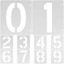 NUOLUXステンシルシートステンシルプレート0-9数字プレート番号ナンバー描画テンプレート製図・駐車場・看板・DIY・絵画・塗装道具繰り返し利用(12*10....