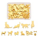 Beadthovenメタルパーツレジンパーツデコ素材約55個/箱11種類ゴールド猫犬合金カボションUVレジン封入物クラフト手芸デコパーツアクセサリーパーツジュエリー用DIYハンドメイドエポキシ樹…