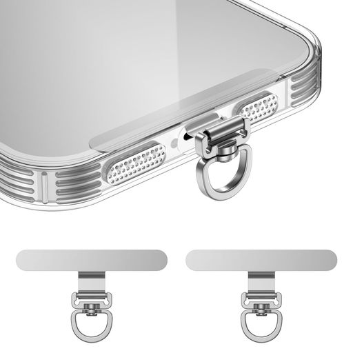 Hootekスマホストラップホルダー2枚セット360°回転式薄型0.3cm浮きにくい設計充電影響なし着脱簡単ステンレス製軽量丈夫10kgまでの荷重量スマホストラップ金具スマホショルダー金具パーツ…