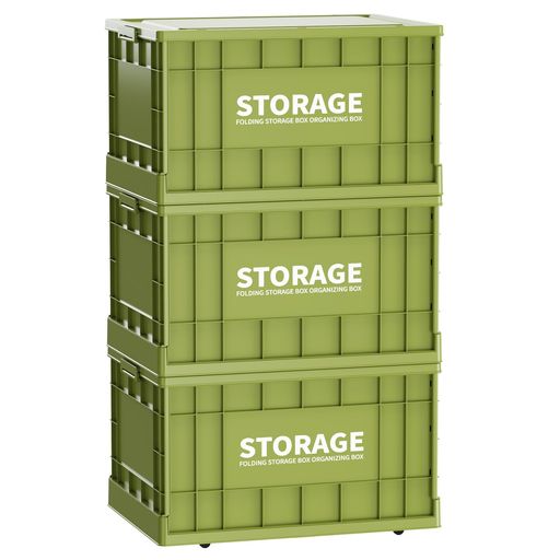 収納ボックス折りたたみ式大容量コンテナボックス蓋付きキャスター付きおしゃれプラスチックケースクローゼット押入れ衣類おもちゃ布団書類漫画収納アウトドアキャンプ用(Lサイズ3個…