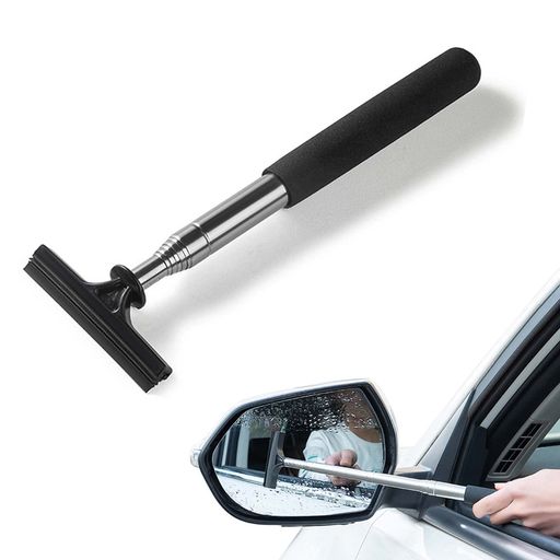 洗車用スクイージースクイジー水切りワイパー車ガラスワイパー結露水滴取り延長ポール付きブラック、車..