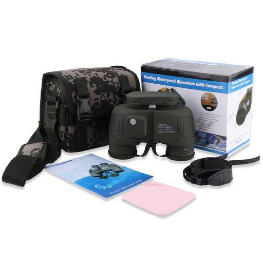 FOCUHUNTER双眼鏡10x50航海望遠鏡マリンそうがんきょう望遠鏡距離計目盛り機能搭載レンジファインダー..